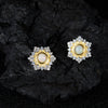 Wholesale Sterling Silver Inlaid Natural Multicolor Flower Earrings Light Luxury Design