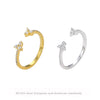 Wholesale 925 Sterling Silver Inlaid Zircon Opening Adjustable Light Luxury Bow Ring