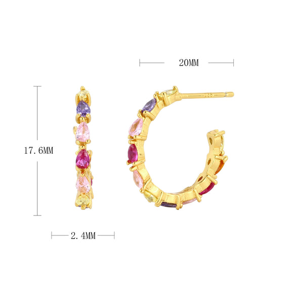 Wholesale 925 Sterling Silver Inlaid Zircon Ushape Earrings For Women