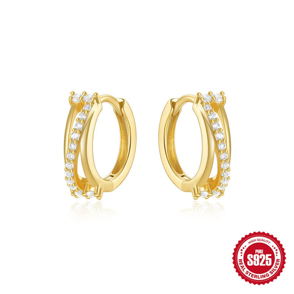 Wholesale 925 Sterling Silver Irregular Twisted Earring With S Cross Ear Buckle Electroplated For Women Geometric Design