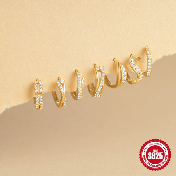 Wholesale 925 Sterling Silver Irregular Twisted Earring With S Cross Ear Buckle Electroplated For Women Geometric Design
