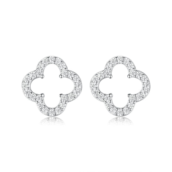 Wholesale 925 Sterling Silver Jewelry Set With Hollow Out Four Leaf Clover Pattern For Women Electroplated Includes Necklace Earrings Bracelet And Ring