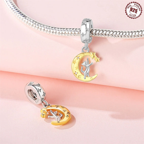 Wholesale Sterling Silver Jewelry With Star Moon Religious Charm And Dripping Oil Design