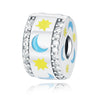 Wholesale Sterling Silver Jewelry With Star Moon Religious Charm And Dripping Oil Design
