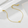 Wholesale 925 Sterling Silver 14K Gold Electroplated Heartshaped Love Bracelet For Women Set With Diamonds
