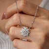 Wholesale 925 Sterling Silver Ladies Pendant Necklace With Sunflower And Snowflake Patterns Simple Style