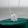 Wholesale 925 Sterling Silver Ladies Pendant Necklace With Sunflower And Snowflake Patterns Simple Style