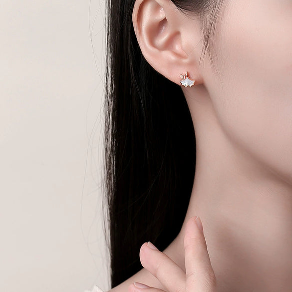 Wholesale 925 Sterling Silver Leaf Style Electroplated Women's Earrings