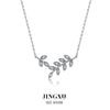 Wholesale 925 Sterling Silver Leafshaped Pendant Necklace With Seiko Processing For Women