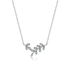 Wholesale 925 Sterling Silver Leafshaped Pendant Necklace With Seiko Processing For Women