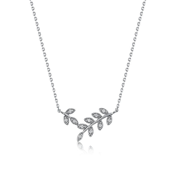 Wholesale 925 Sterling Silver Leafshaped Pendant Necklace With Seiko Processing For Women