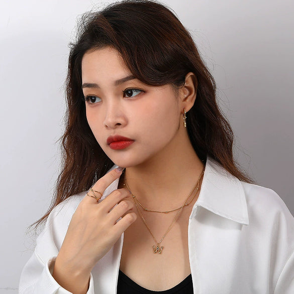 Wholesale 925 Sterling Silver Letter Necklace Electroplated For Women