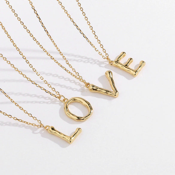 Wholesale 925 Sterling Silver Letter Necklace Electroplated For Women