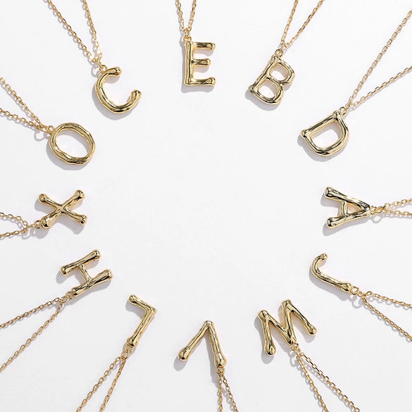 Wholesale 925 Sterling Silver Letter Necklace Electroplated For Women