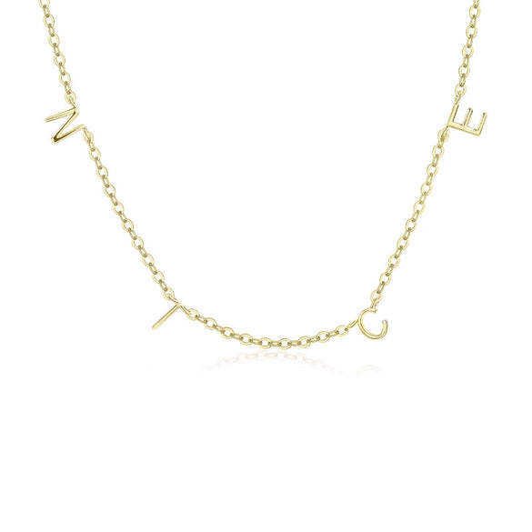 Wholesale 925 Sterling Silver Letter Necklace With Electroplating Cross Chain Style
