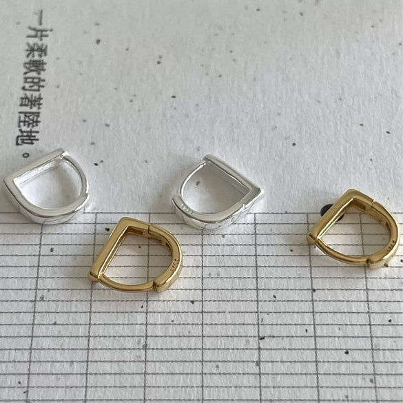 Wholesale 925 Sterling Silver Letter Shaped Electroplated Minimalist Earrings