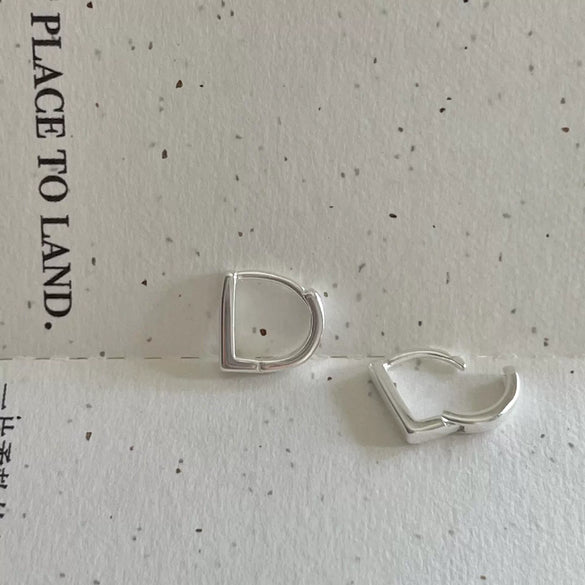 Wholesale 925 Sterling Silver Letter Shaped Electroplated Minimalist Earrings