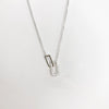 Wholesale Sterling Silver Light Luxury Double Rectangular Ochain Necklace With Geometric Pattern And Diamond Design For Women