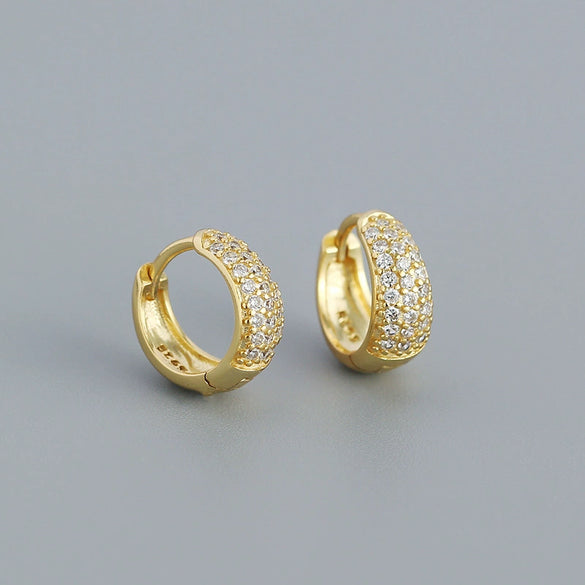 Wholesale 925 Sterling Silver Light Luxury Geometric Earrings With Micro Inset U Type Ear Buckle And Electroplating