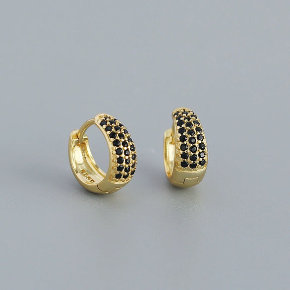 Wholesale 925 Sterling Silver Light Luxury Geometric Earrings With Micro Inset U Type Ear Buckle And Electroplating