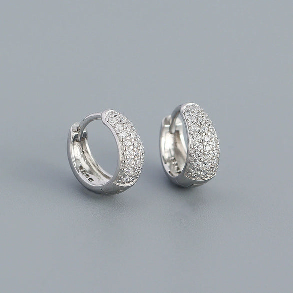 Wholesale 925 Sterling Silver Light Luxury Geometric Earrings With Micro Inset U Type Ear Buckle And Electroplating