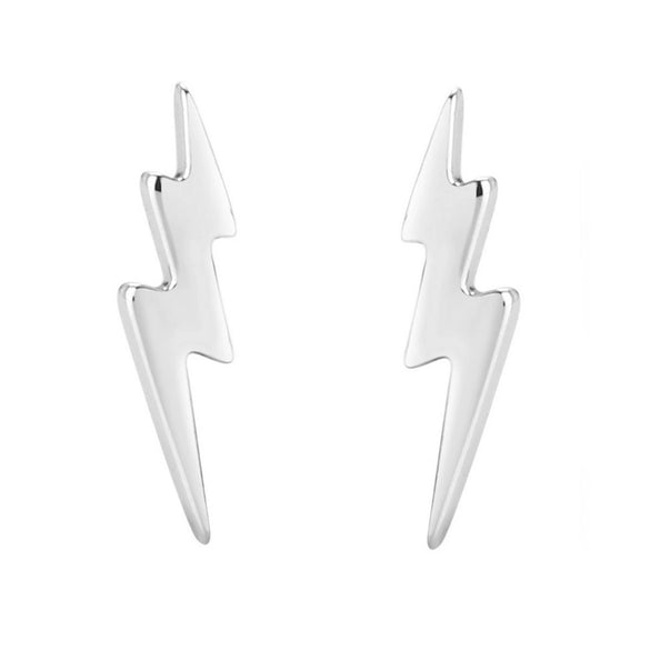 Wholesale Sterling Silver Lightning Rhombus Letter Number Text Electroplated Earrings