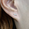 Wholesale Sterling Silver Lightning Rhombus Letter Number Text Electroplated Earrings
