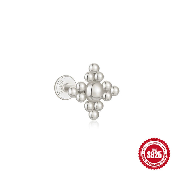 Wholesale Sterling Silver Love Crown Geometric Cartilage Thread Puncture Earrings Unisex With Environmental Protection Electroplating