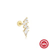Wholesale Sterling Silver Love Crown Geometric Cartilage Thread Puncture Earrings Unisex With Environmental Protection Electroplating