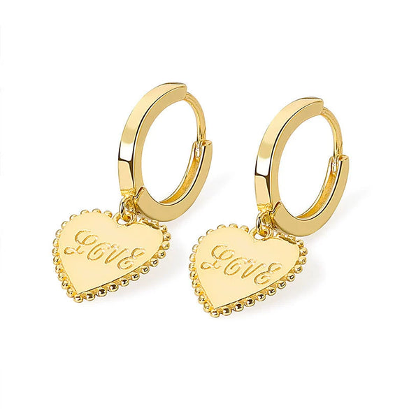 Wholesale 925 Sterling Silver Love Ear Buckle Earrings With Flower Pattern For Women Light Luxury Style