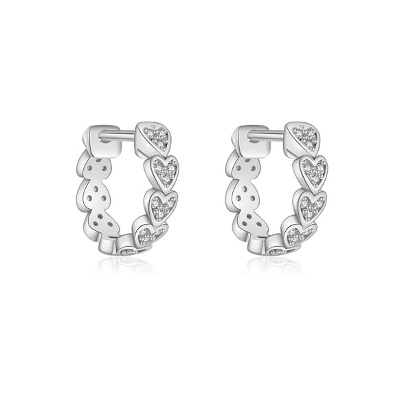 Wholesale 925 Sterling Silver Love Earrings With High Design Sense Ear Buckle Electroplated With Platinum And 18K Gold Inlaid With Zircon