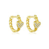 Wholesale 925 Sterling Silver Love Earrings With High Design Sense Ear Buckle Electroplated With Platinum And 18K Gold Inlaid With Zircon