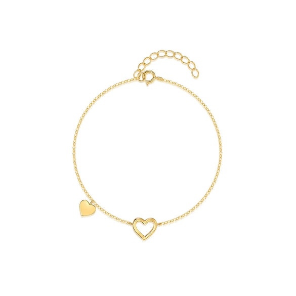 Wholesale 925 Sterling Silver Love Shaped Simple Style Bracelet With Geometric Design And Electroplating Treatment