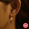 Wholesale 925 Sterling Silver Lovely Crescent Star Diamond All Match Earrings With Geometric Pattern And Electroplating Treatment For Women