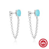Wholesale 925 Sterling Silver Luxury Turquoise Earrings With Geometric Design And Electroplating For Women