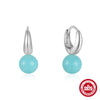 Wholesale 925 Sterling Silver Luxury Turquoise Earrings With Geometric Design And Electroplating For Women