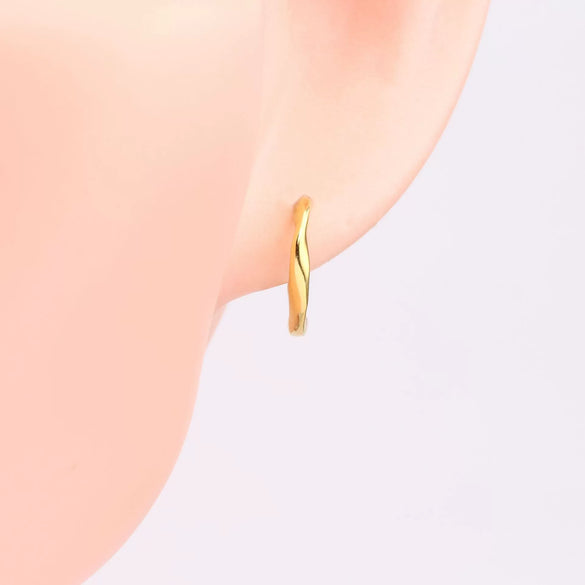 Wholesale 925 Sterling Silver M?bius Twist Wave Earrings Electroplated For Women