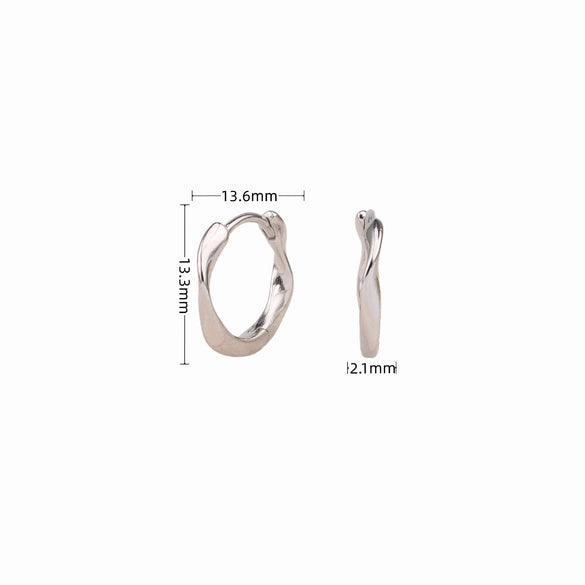 Wholesale 925 Sterling Silver M?bius Twist Wave Earrings Electroplated For Women