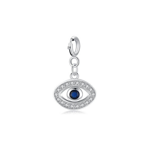 Wholesale 925 Sterling Silver Microinlaid Geometric Devil's Eye Pendant Jewelry Niche Design