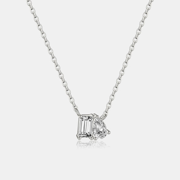 Wholesale 925 Sterling Silver Microinlaid Pearshaped Clavicle Necklace With Cross Chain For Women Geometric Design Platinum Or 18K Gold Electroplated