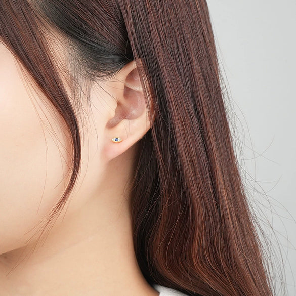 Wholesale 925 Sterling Silver Microinlaid Zircon Geometric Devil's Eye Earrings For Women With Electroplating