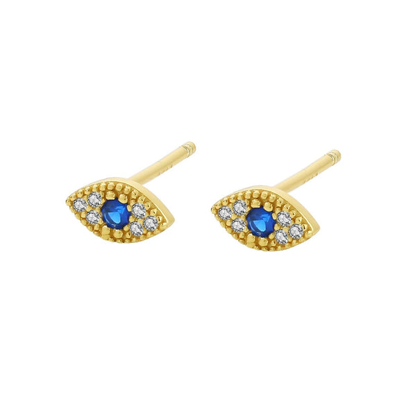 Wholesale 925 Sterling Silver Microinlaid Zircon Geometric Devil's Eye Earrings For Women With Electroplating