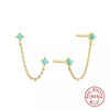 Wholesale Sterling Silver 925 Microinlaid Zircon Tassel Earrings For Women Geometric Minimalist Style