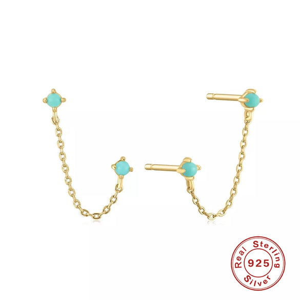 Wholesale Sterling Silver 925 Microinlaid Zircon Tassel Earrings For Women Geometric Minimalist Style