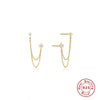 Wholesale Sterling Silver 925 Microinlaid Zircon Tassel Earrings For Women Geometric Minimalist Style