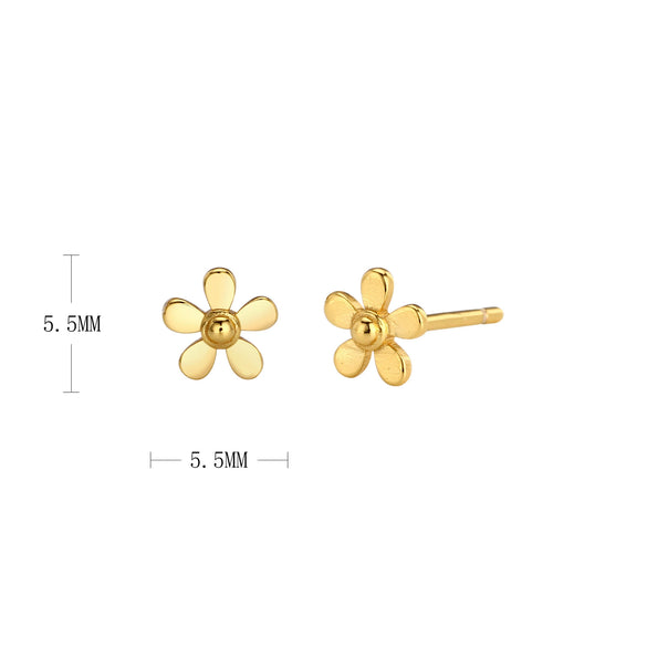 Wholesale 925 Sterling Silver Mini Flower Earrings Electroplated Sweet Style For Women