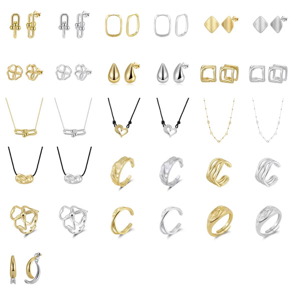 Wholesale 925 Sterling Silver Minimalist Geometric Jewelry With Electroplating For Women
