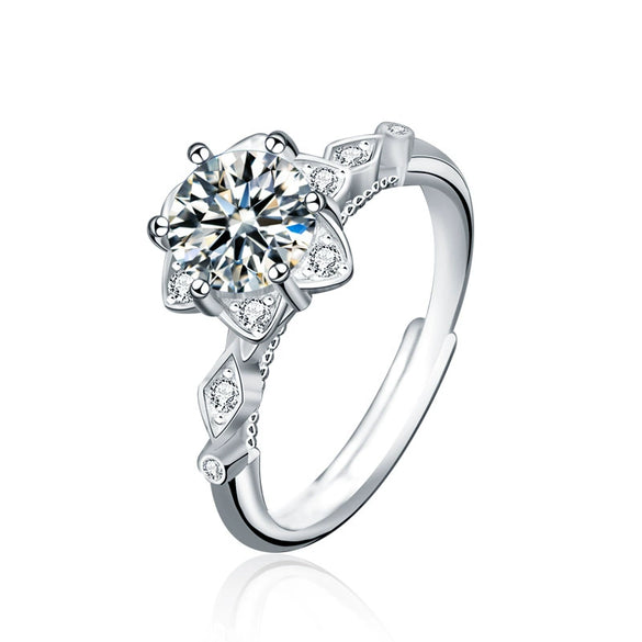 Wholesale 925 Sterling Silver Minimalist Geometric Sixpointed Star Ring For Girls With Electroplating