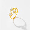 Wholesale 925 Sterling Silver Minimalist Luxury Snowflake Opening Women's Ring With Electroplating Platinum Or 18K Gold And Geometric Design