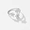 Wholesale 925 Sterling Silver Minimalist Luxury Snowflake Opening Women's Ring With Electroplating Platinum Or 18K Gold And Geometric Design